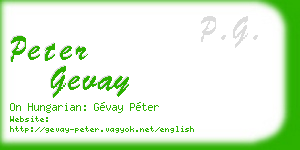 peter gevay business card